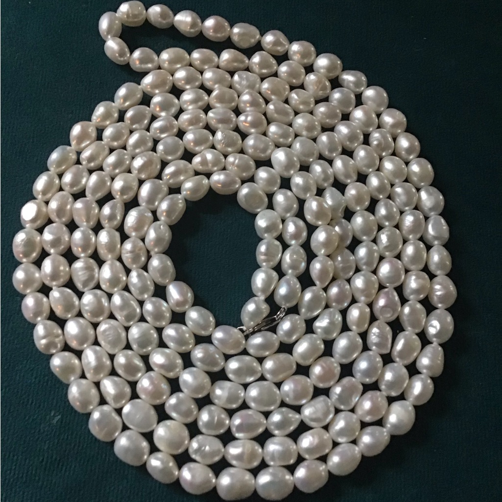 Beautiful 925 Ips Baroque Pearl 80’ Necklace